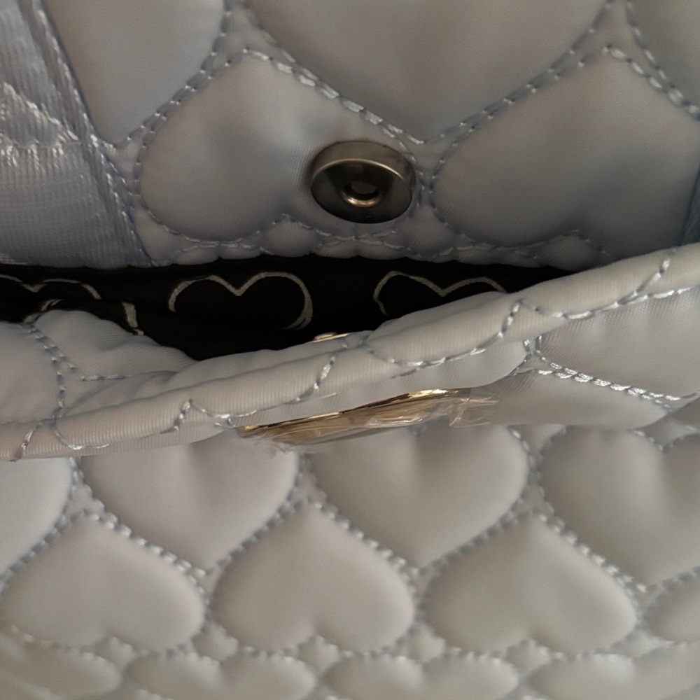 ☀️Luv Betsey Light Blue Heart Quilted Backpack - Picture 4 of 10